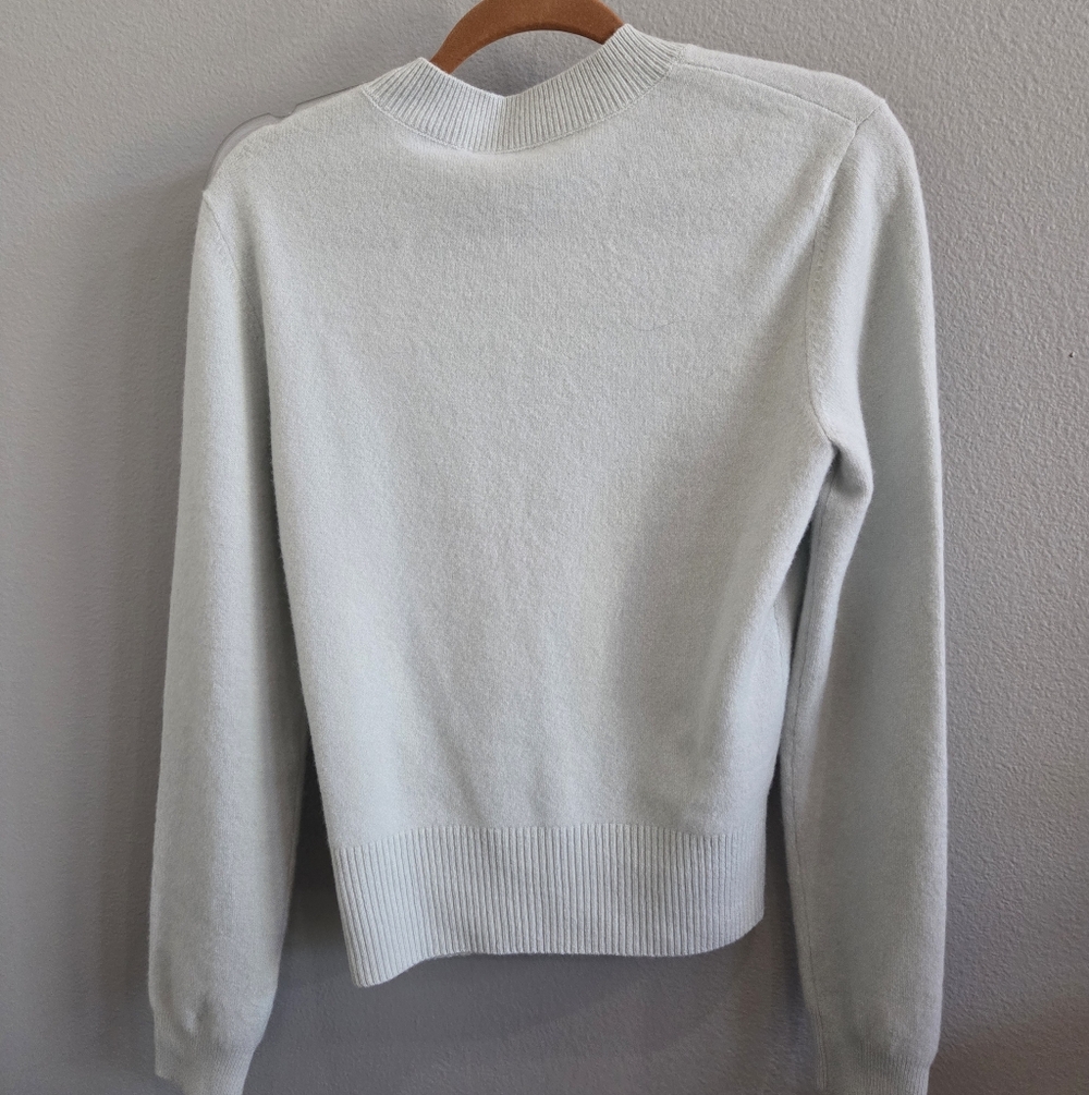 Tory Burch 'Rose Sweater' Light Blue Sweater with Gold Buttons - Picture 2 of 5